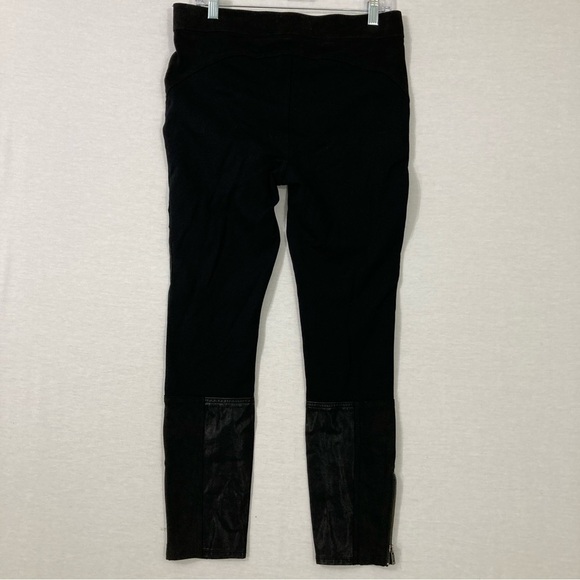 Anthropologie Black Mixed Media Faux Leather Knit Stretch Slim Pants size 30‎ - Picture 8 of 9